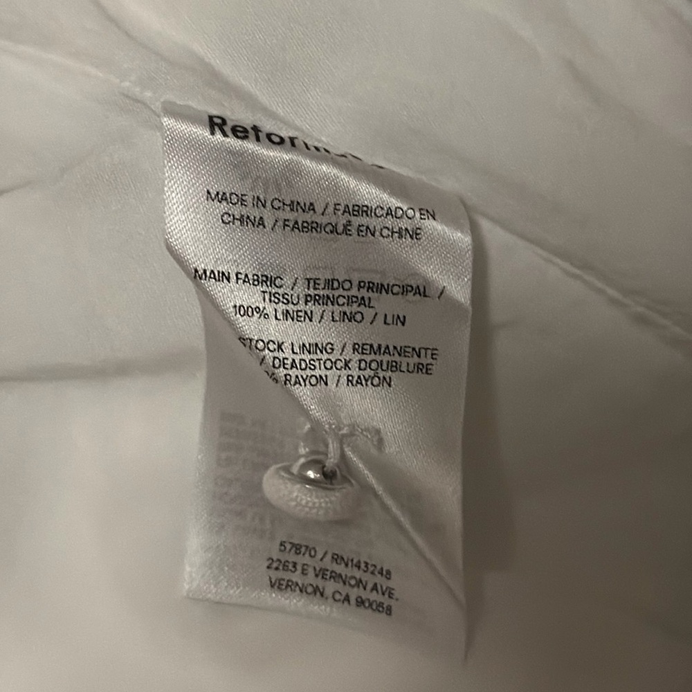 Reformation Anabella Linen Mini Dress in White - Picture 8 of 8
